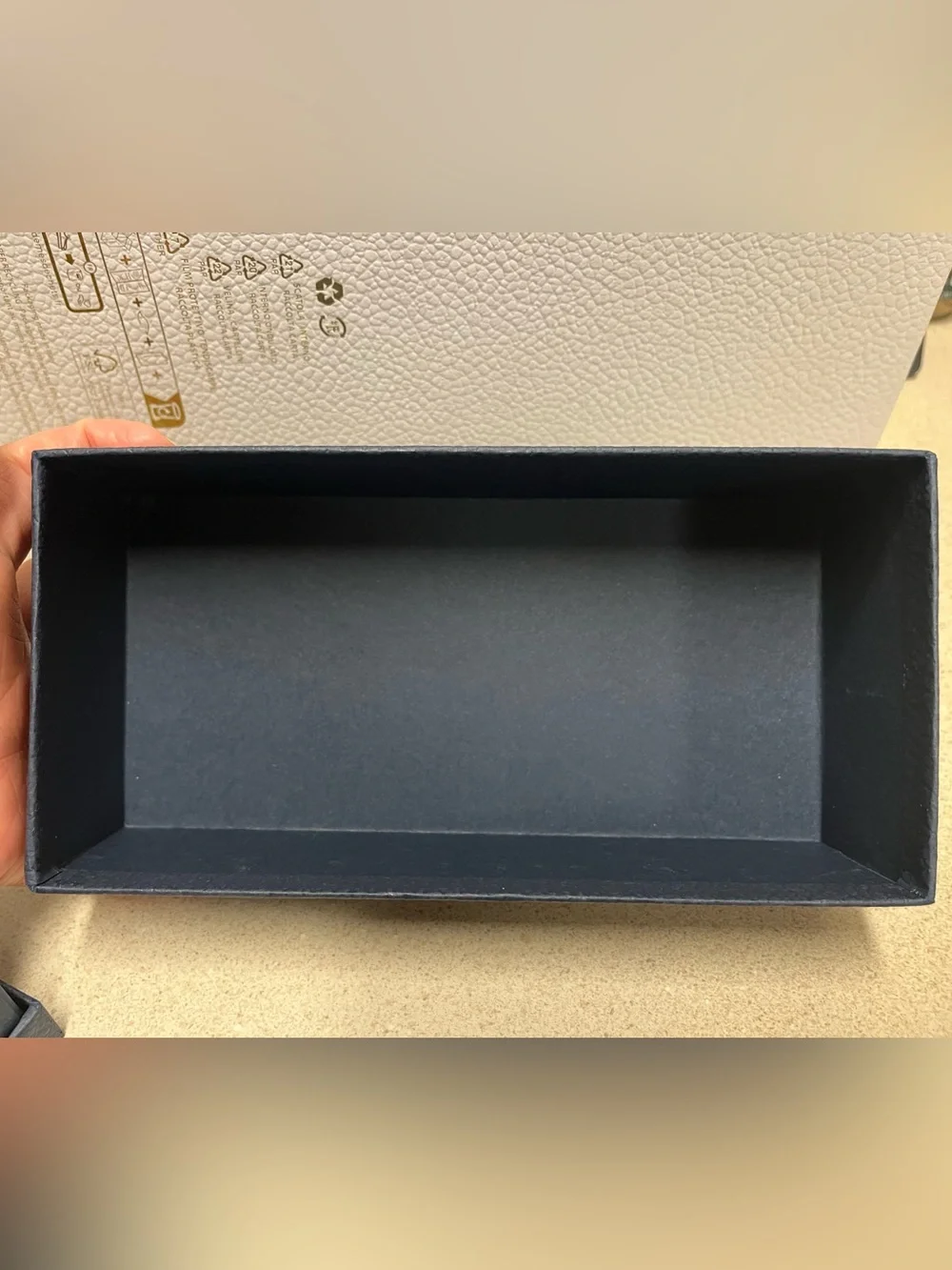 Authentic Dior Blue Textured Sunglasses Case with Gold Logo